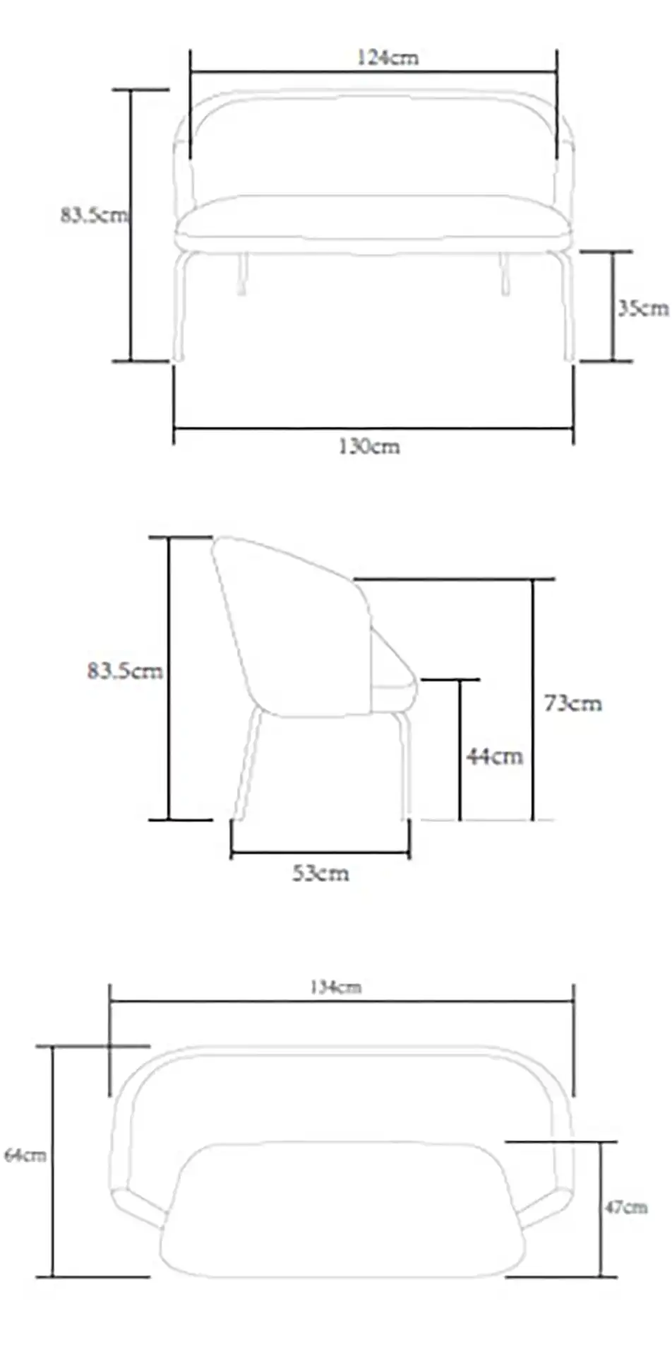 Photo du produit BANQUETTE ARCO 2 PLACES BEIGE M1