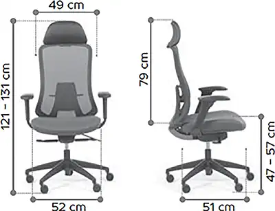 Photo du produit FAUTEUIL ERGONOMIQUE FEDO NOIR, PIED ALU