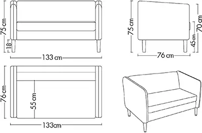 Photo du produit CANAPE 2 PLACES KANAP GRIS