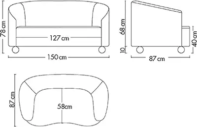 Photo du produit CANAPE 2 PLACES KURLY BLANC