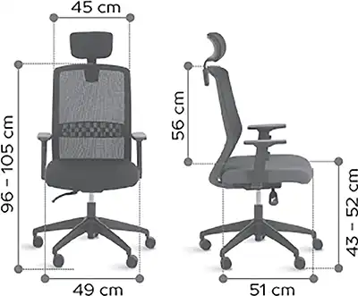 Photo du produit FAUTEUIL SCOTT SYNCHRONE NOIR/NOIR AVEC APPUI-TÊTE