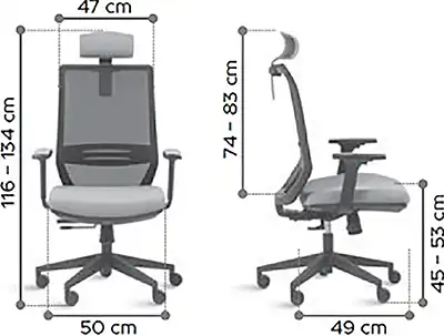 Photo du produit FAUTEUIL ERGONOMIQUE TECSY GRIS STRUCTURE BLANCHE