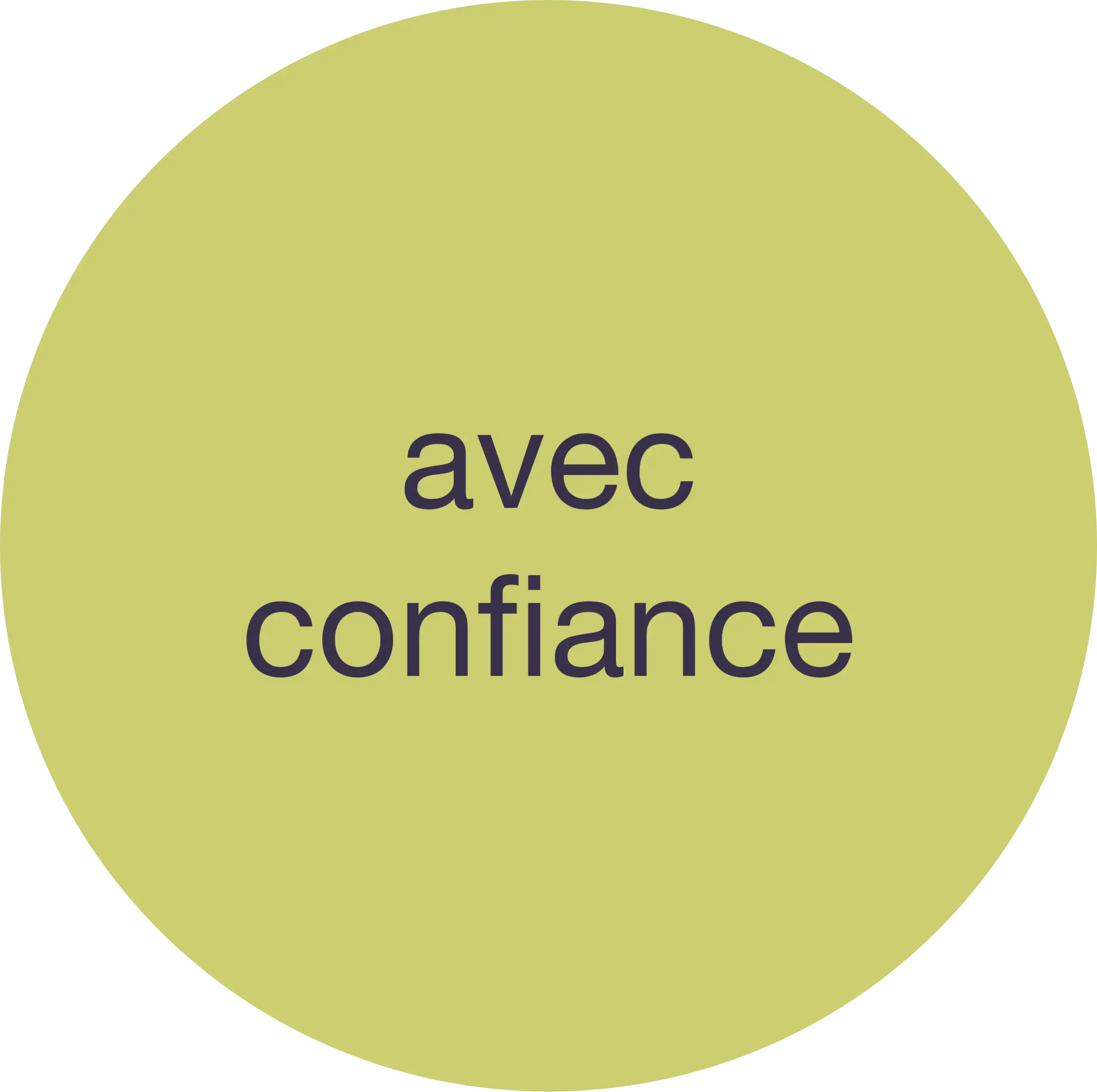 Photo avec le texte : 'Avec confiance'