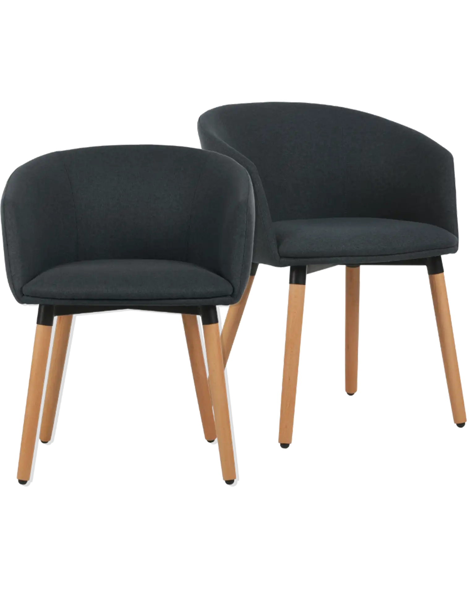 Photo du produit LOT DE 2 FAUTEUILS TISSU ARCO BLEU PIEDS BOIS