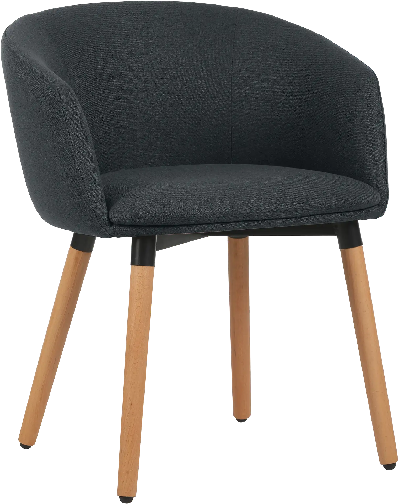 Photo du produit FAUTEUIL TISSU ARCO BLEU NUIT PIEDS BOIS