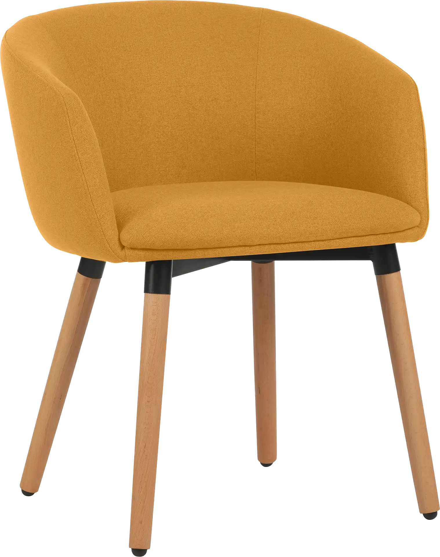 Photo du produit FAUTEUIL TISSU ARCO JAUNE SAFRAN PIEDS BOIS