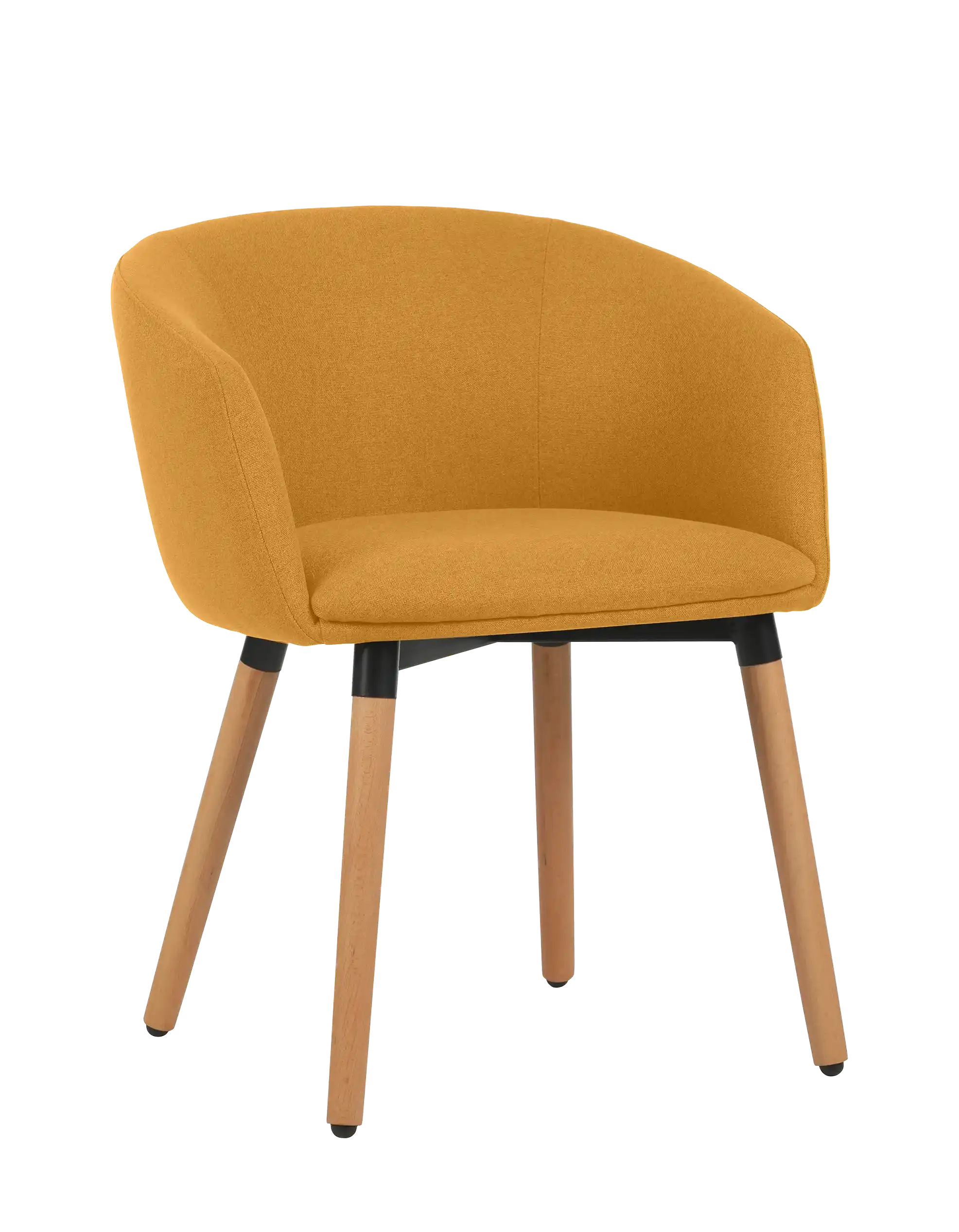 Photo du produit FAUTEUIL TISSU ARCO JAUNE SAFRAN PIEDS BOIS