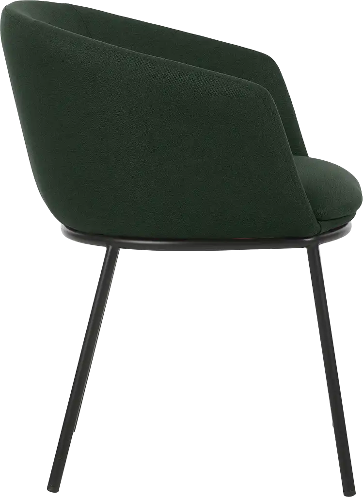 Photo du produit FAUTEUIL TISSU NON FEU ARCO VERT FONCE PIEDS METAL