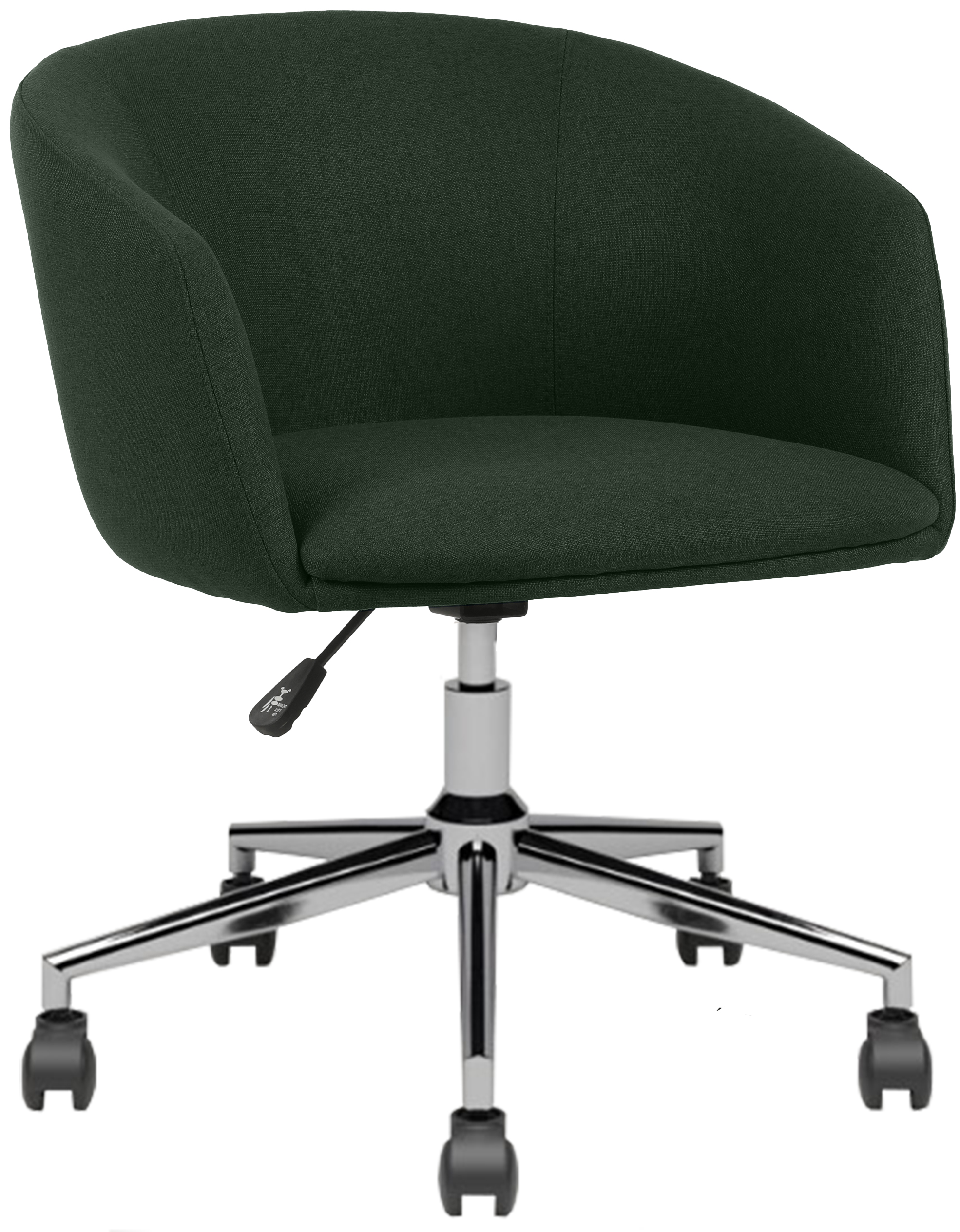 Photo du produit FAUTEUIL TISSU NON FEU ARCO VERT FONCE PIEDS ROULETTES CHROMÉ
