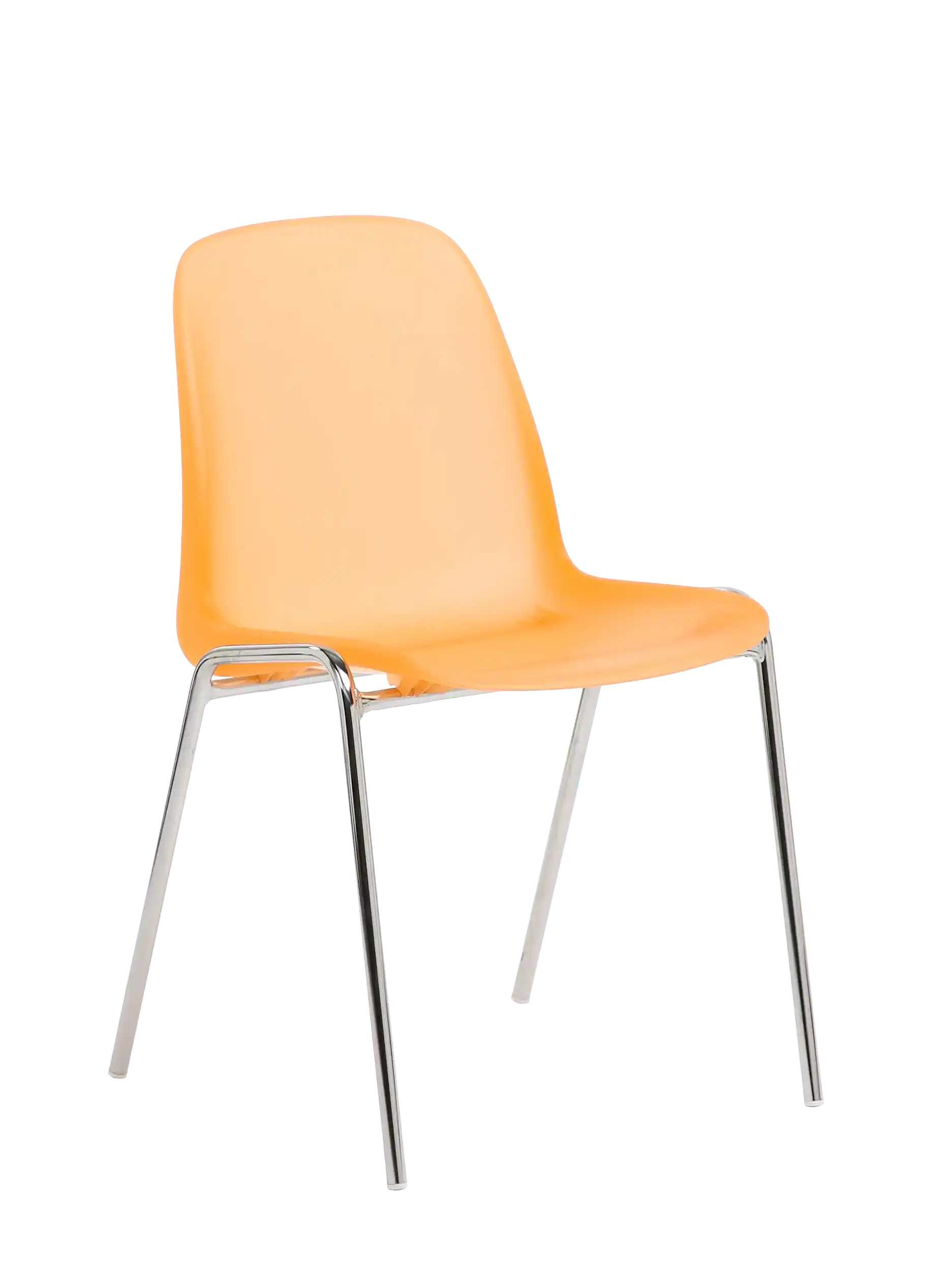 Photo du produit CHAISE CHARLOTTE GIVREE ORANGE PIEDS CHROMES