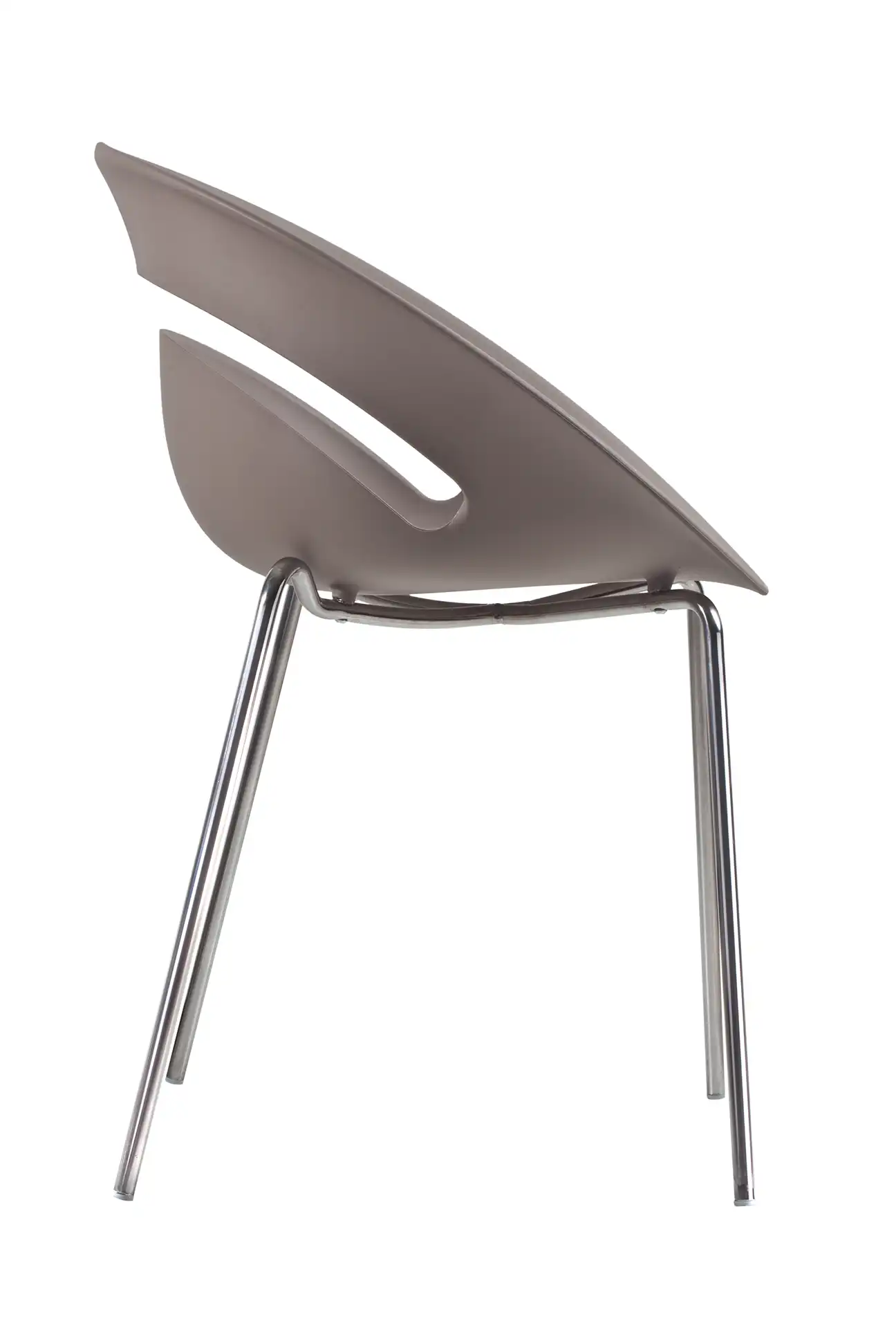 Photo du produit CHAISE LUNA TAUPE PIEDS CHROME