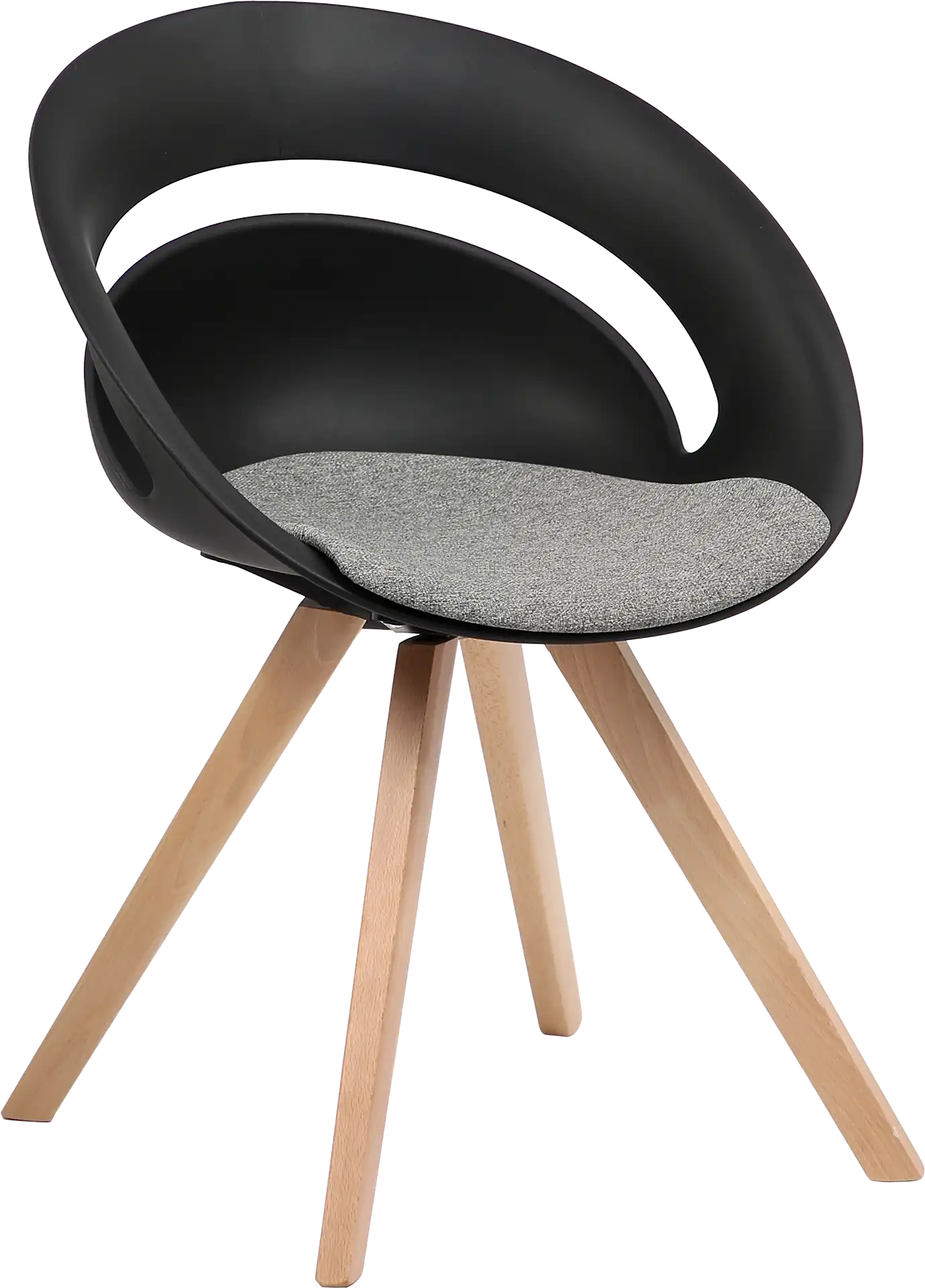 Photo du produit CHAISE LUNA NOIR PIEDS BOIS