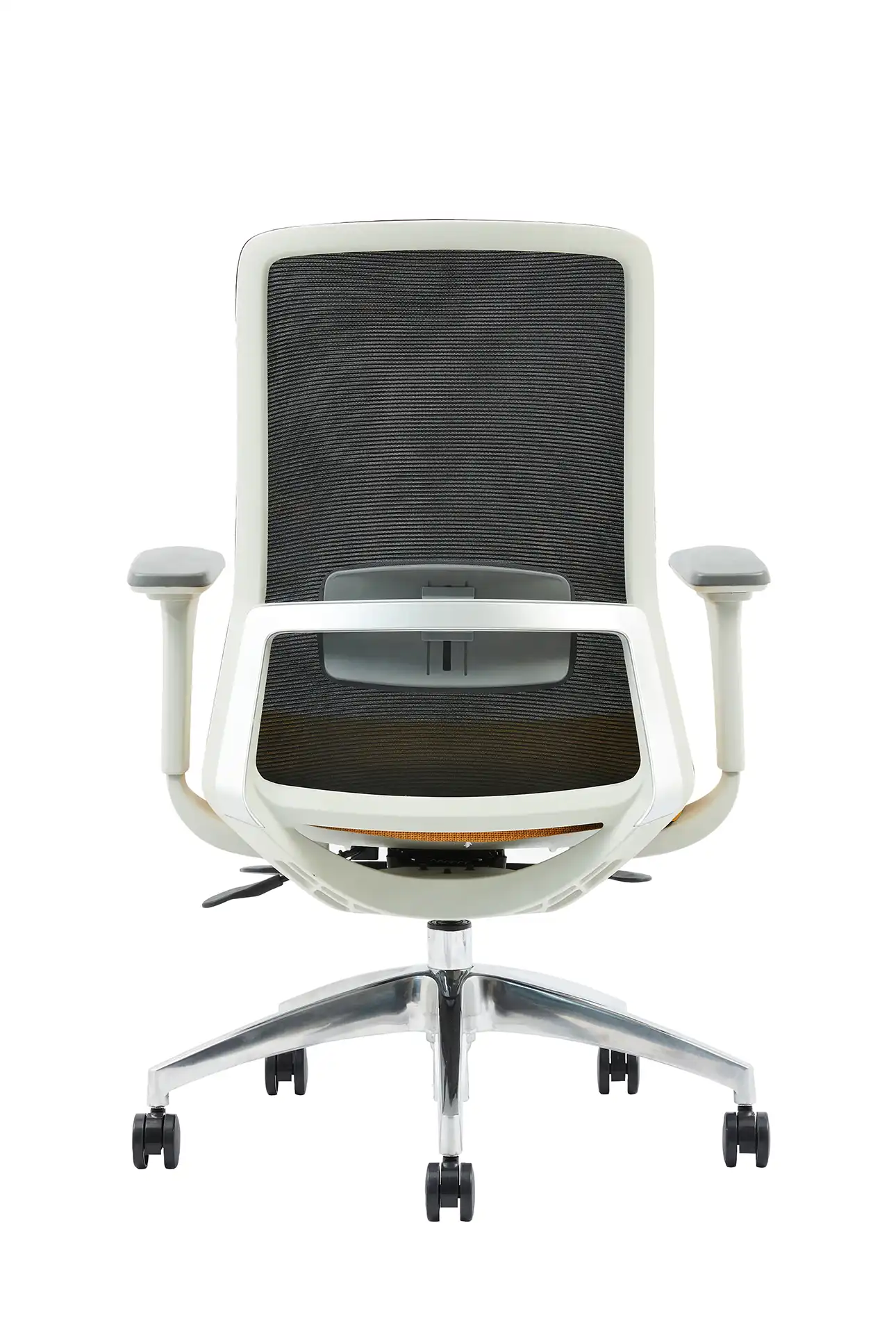 Photo du produit FAUTEUIL POLAR SYNCH CORPS GR/CLAIR, ASS JAUNE DOSS NOIR, PIEDS ALU 