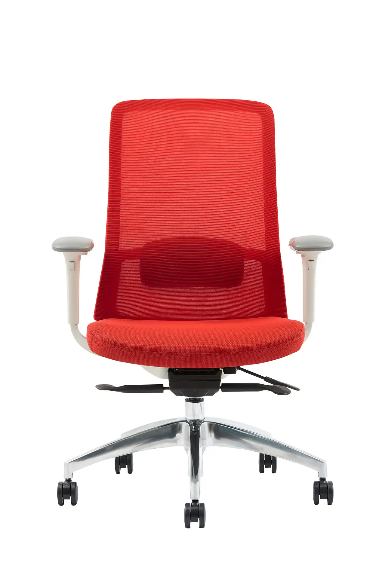 Photo du produit FAUTEUIL POLAR SYNCH CORPS GR/CLAIR, ASS ET DOSS ROUGE, PIEDS ALU