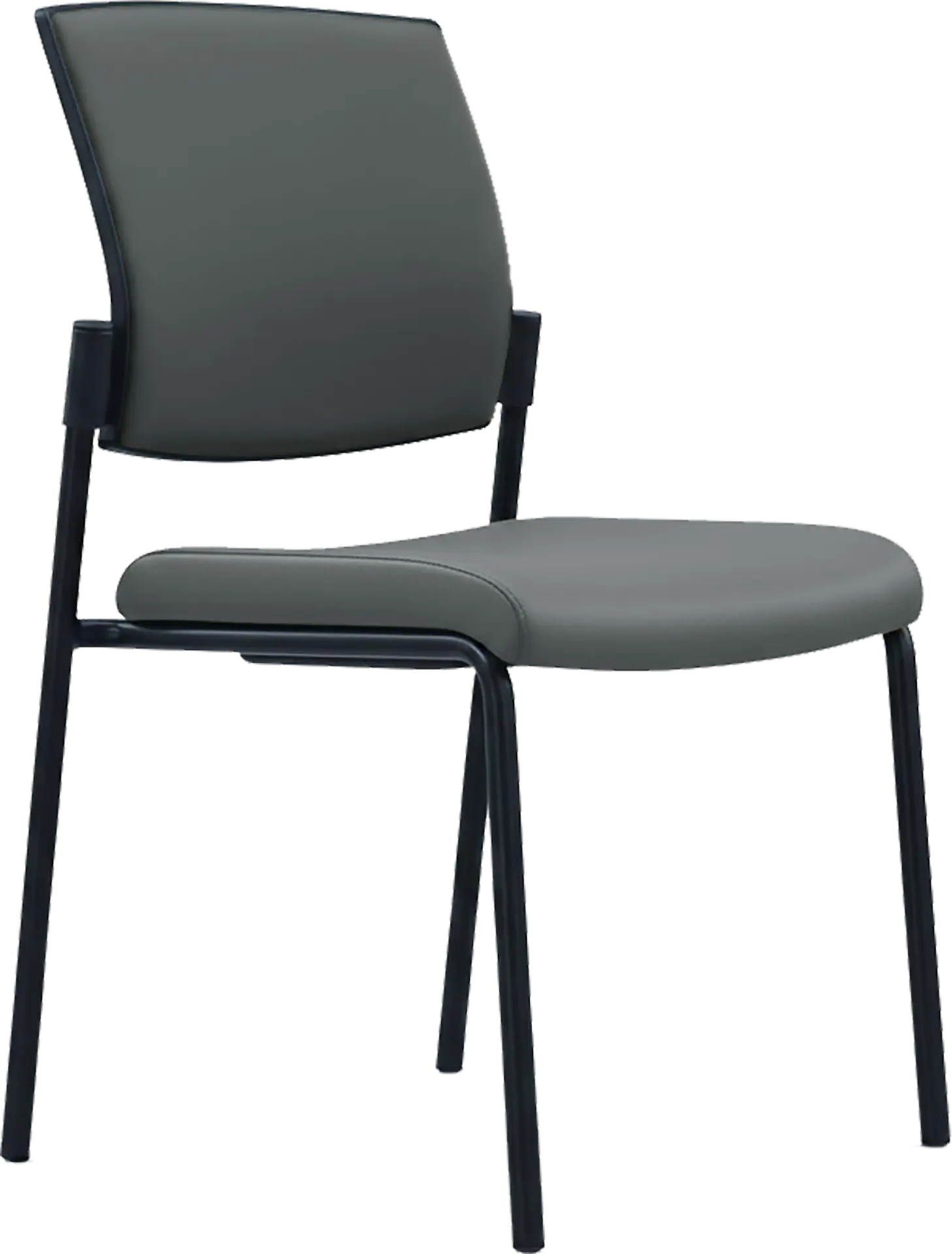 Photo du produit CHAISE SYNERGY ASSISE ET DOSSIER PU GRIS FONCE SANS ACCOUDOIRS