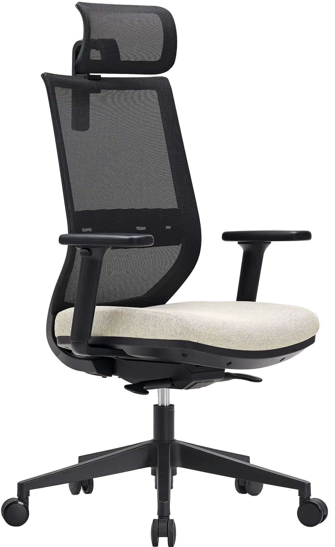 Photo du produit FAUTEUIL TECSY 2D NOIR ASSISE BEIGE
