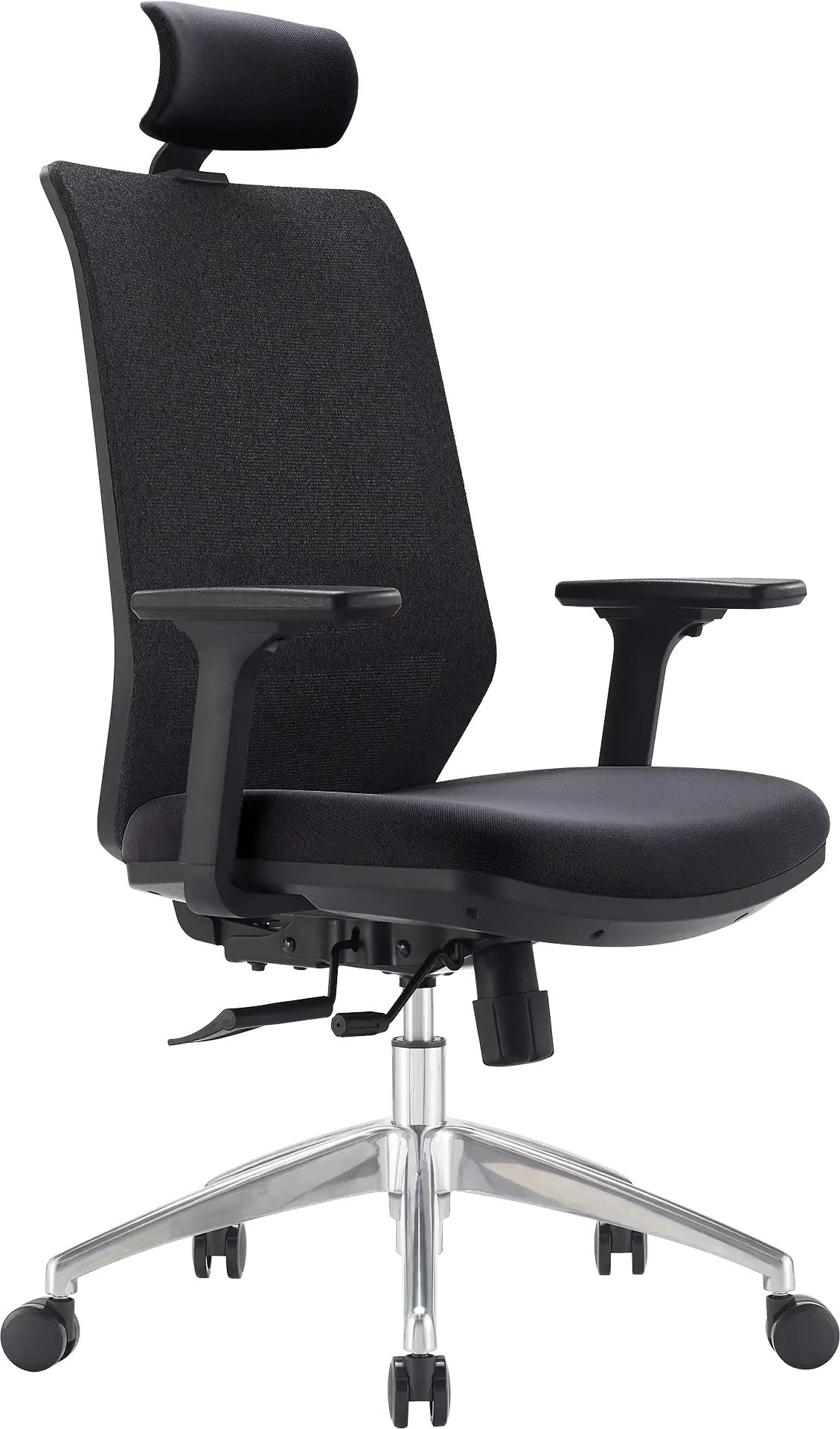 Photo du produit FAUTEUIL ERGONOMIQUE TECSY TISSU NOIR/BLACK PIED ALU ACC 3D