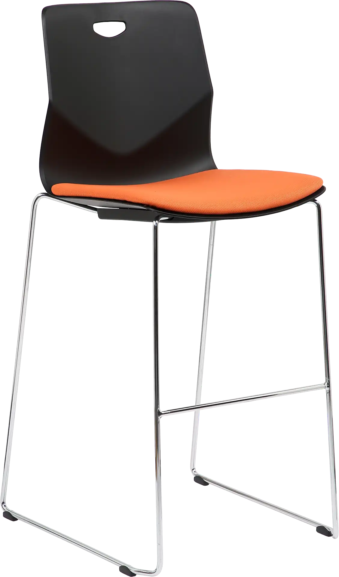 TABOURET TECSUP NOIR PIED FENETRE CHROME