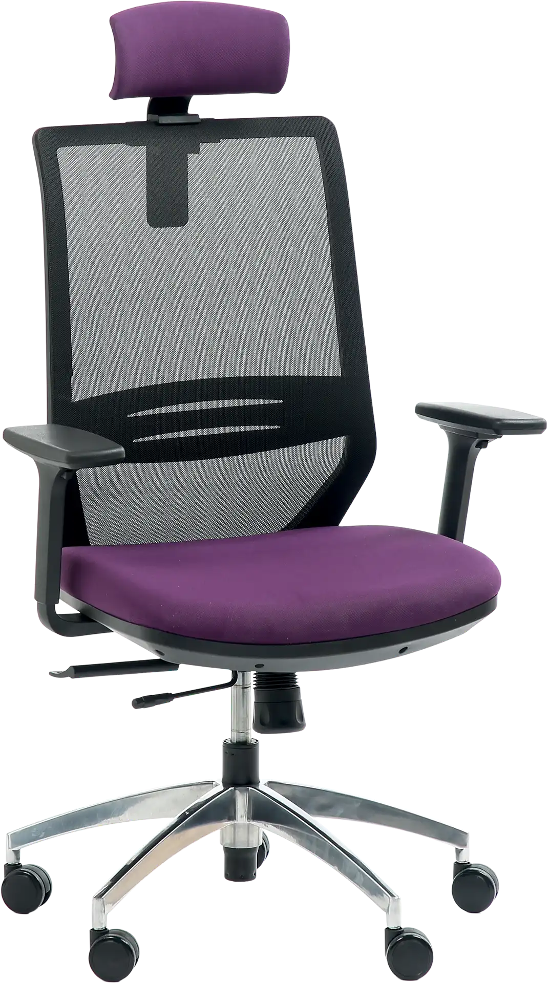 Photo du produit FAUTEUIL ERGONOMIQUE TECSY VIOLET/PURPLE PIEDS ALU ACC 3D